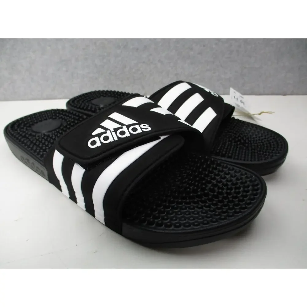 Adidas Adissage Sandals Slides Black/White Mens Sz 10 Womens Sz 11